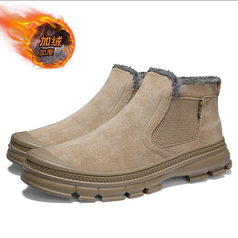 

Casual High Help Men Boots Outdoor Comfortable Male Shoes New Style Winter Warm Ankle Mens Snow Boots Bota Para Hombre Big Size
