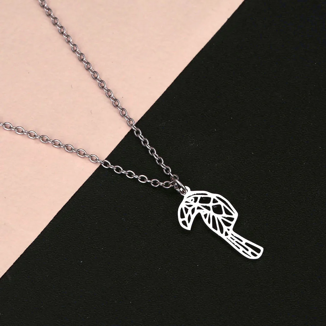 Ожерелье из нержавеющей стали Kinitial с подвеской меха для женщин милое