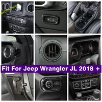 carbon look interior refit kit dashboard air ac armrest box lights control panel cover trim fit for jeep wrangler jl 2018 2022
