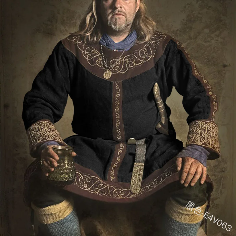 Мужская рубашка на Хэллоуин средневековые Викинги пиратский костюм для косплея