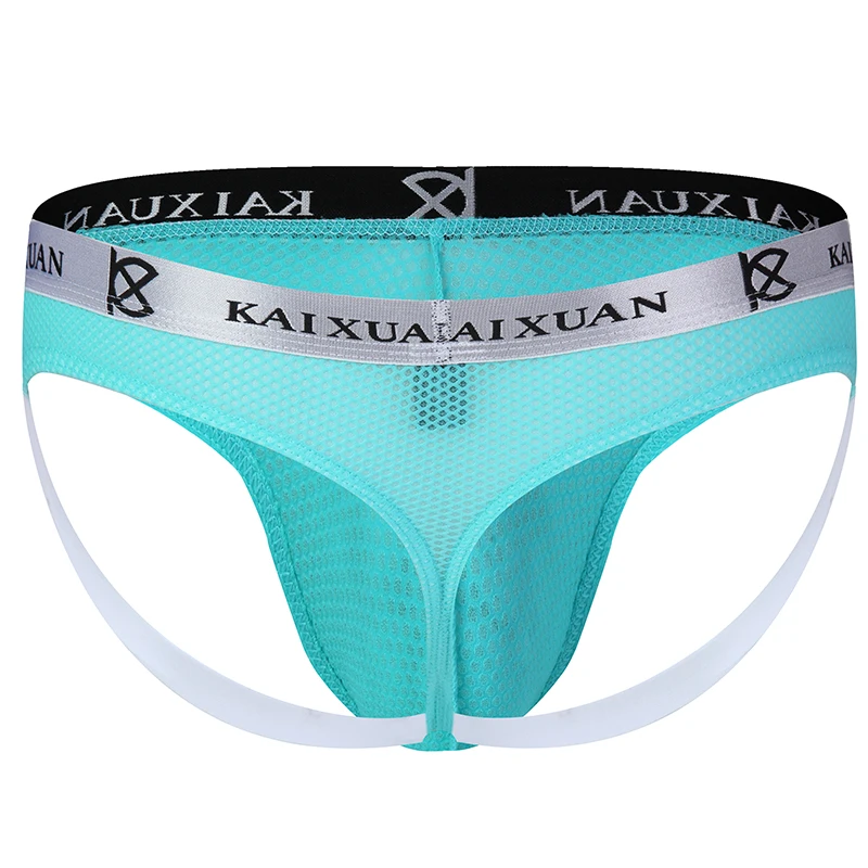 Мужские трусы джоки с принтом синие сетчатые стринги бандаж сексуальное нижнее