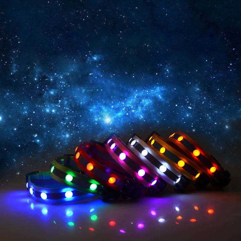 Светодиодный светодиодные ошейники для собак 2 5 см Ширина световой нейлон