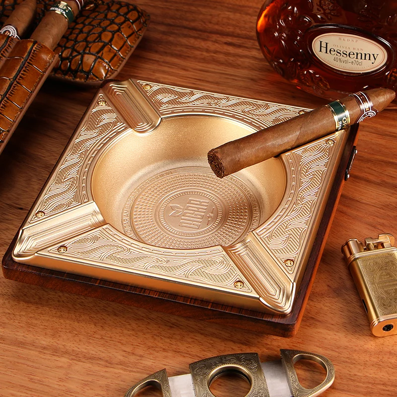 Металлическая Пепельница для сигар четыре слота пепельница из цельного дерева в