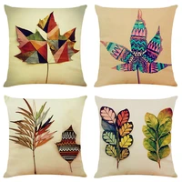 colorful leaf cushion cover decorative pillows fashion seat cushions home decor soft flax throw pillow sofa pillowcase