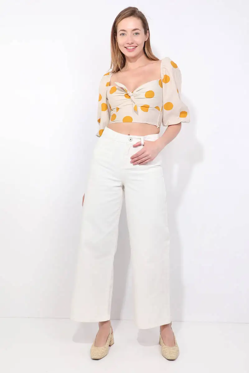 

Kadn Ekru Bol Paa Jean Pantolon