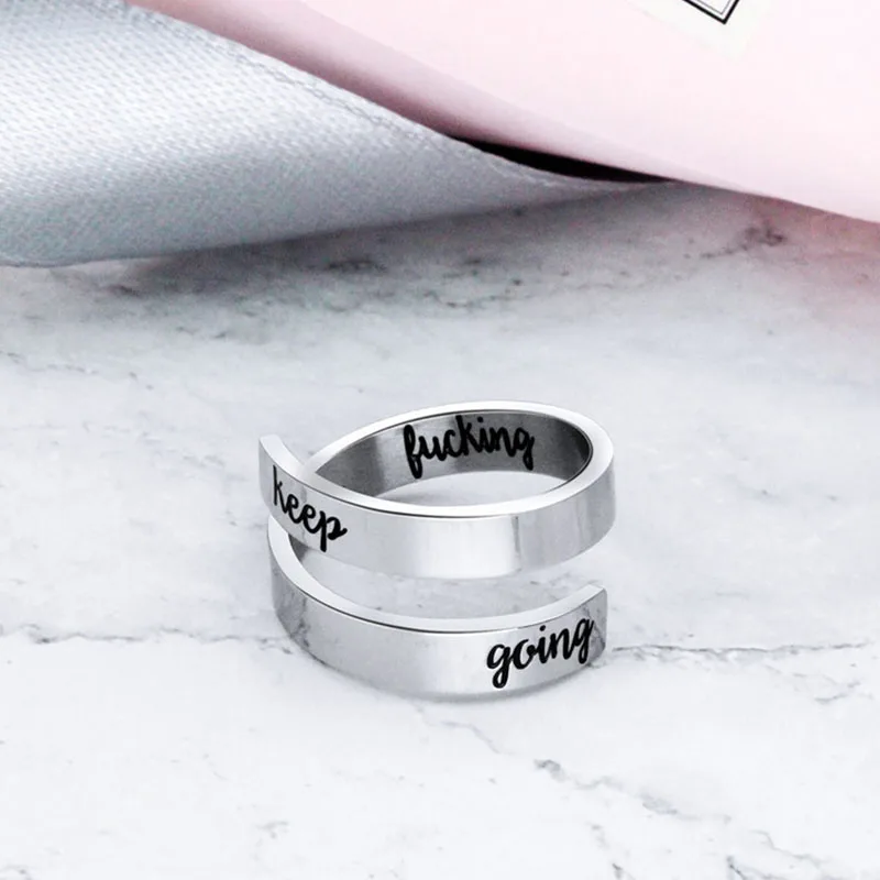 Регулируемый письмо указательный палец кольцо Мода Титан Сталь Юбилей вечерние