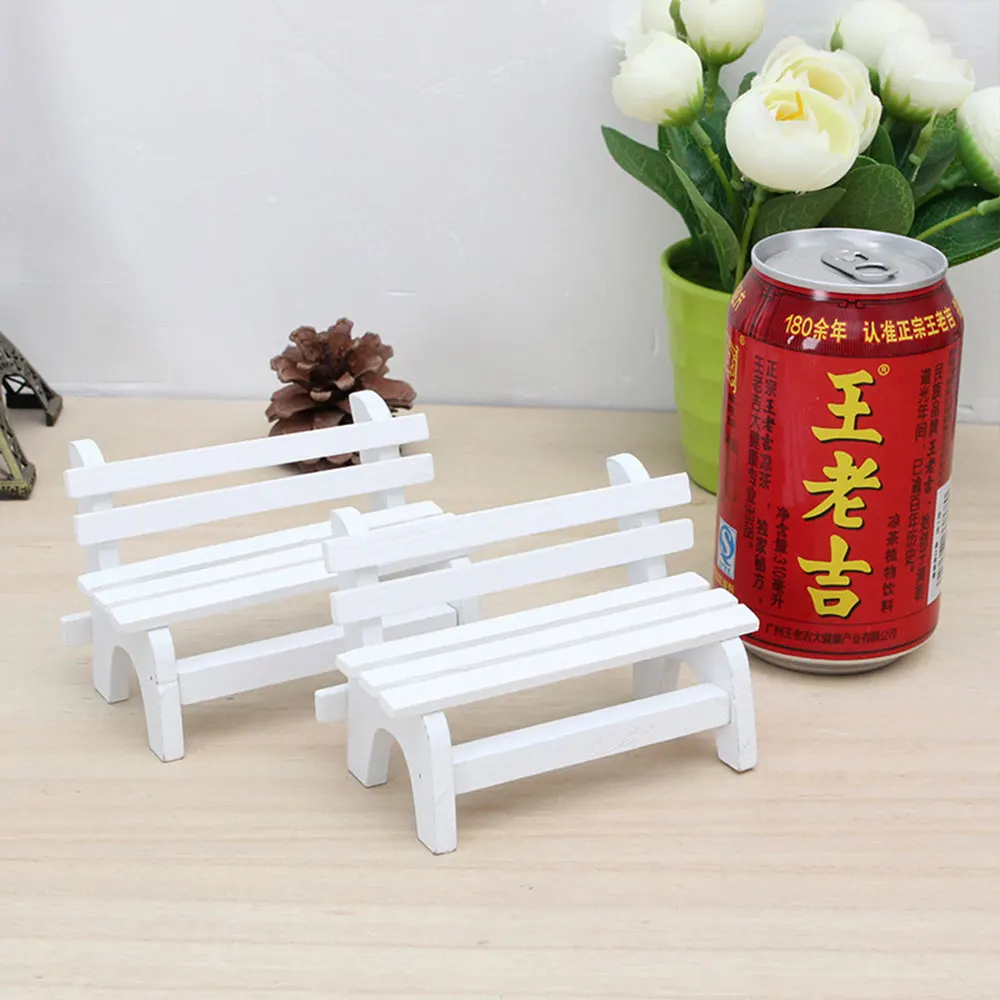 Миниатюрная скамейка деревянный бонсай микро пейзаж реквизит маленькое