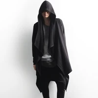2022 coat autumn and winter fashion loose medium long cardigan windbreaker mens hooded casual coat large dark yamamoto style