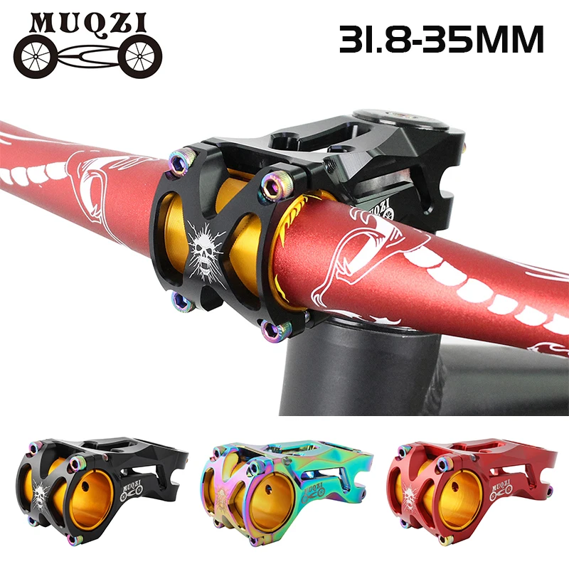 

MUQZI MTB Power 31.8mm 35mm Handlebar CNC Steerer Stem -17 Degree 70mm Ultralight Off Road Mountain bike XC AM DH Rise Stem