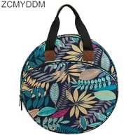 zcmyddm yarn storage knitting bag with maple leaves round embroidered circle bag for crochet hook knitting needles yarn balls