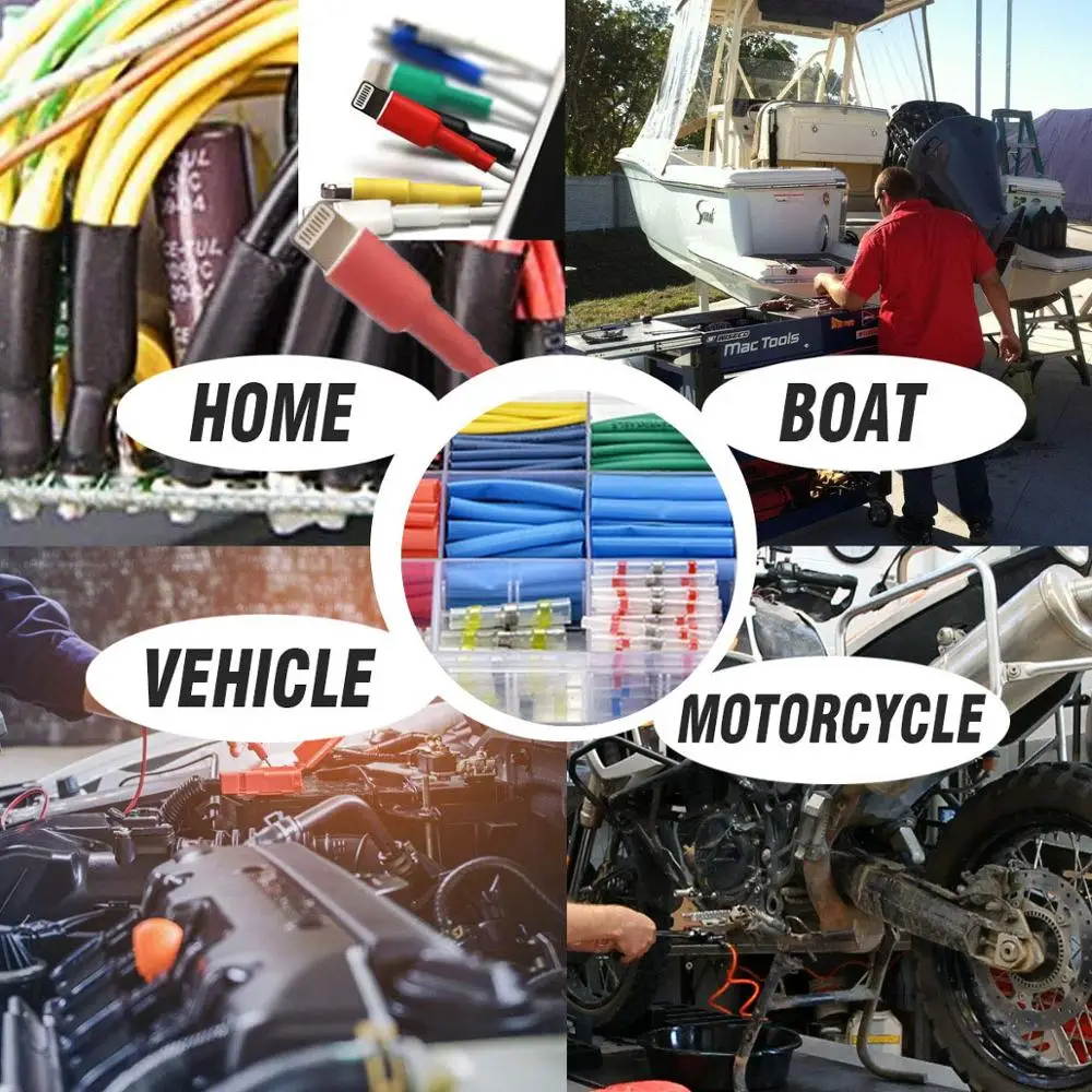 800 шт. соединители для проводов с паяльным уплотнением и термоусадочные трубки