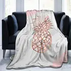 Одеяло s королевского размера розовое золото ананас на розовом мраморном микро флисе одеяло теплое ультра-мягкое легкое плюшевое покрывало для кровати