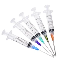 5pcs 5ml syringes with crimp sealed plastic syringe crimp sealed blunt chemical needle tips for glue oil ink