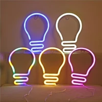 bulb shape neon night light usb battery power romantic led sign wall lamp for home christmas party decoration gifts