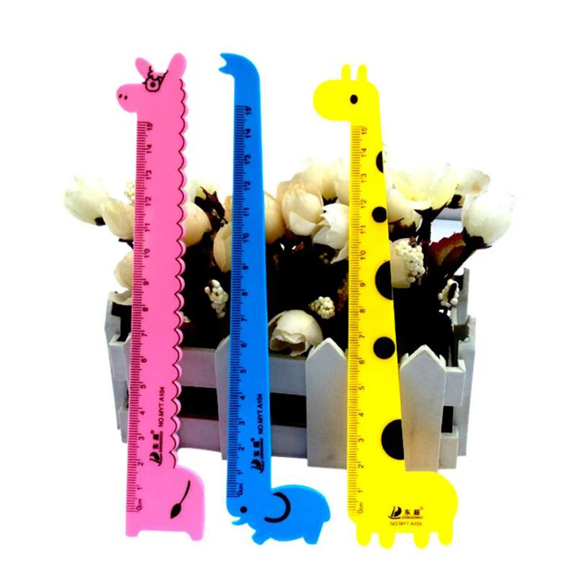 1 шт. кавайный слон Альпака Жираф ученическая пластиковая линейка канцелярские