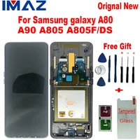 imaz original super amoled 6 7 for samsung galaxy a90 a805 a805fds a905f touch screen digitizer assembly for a80 lcd frame