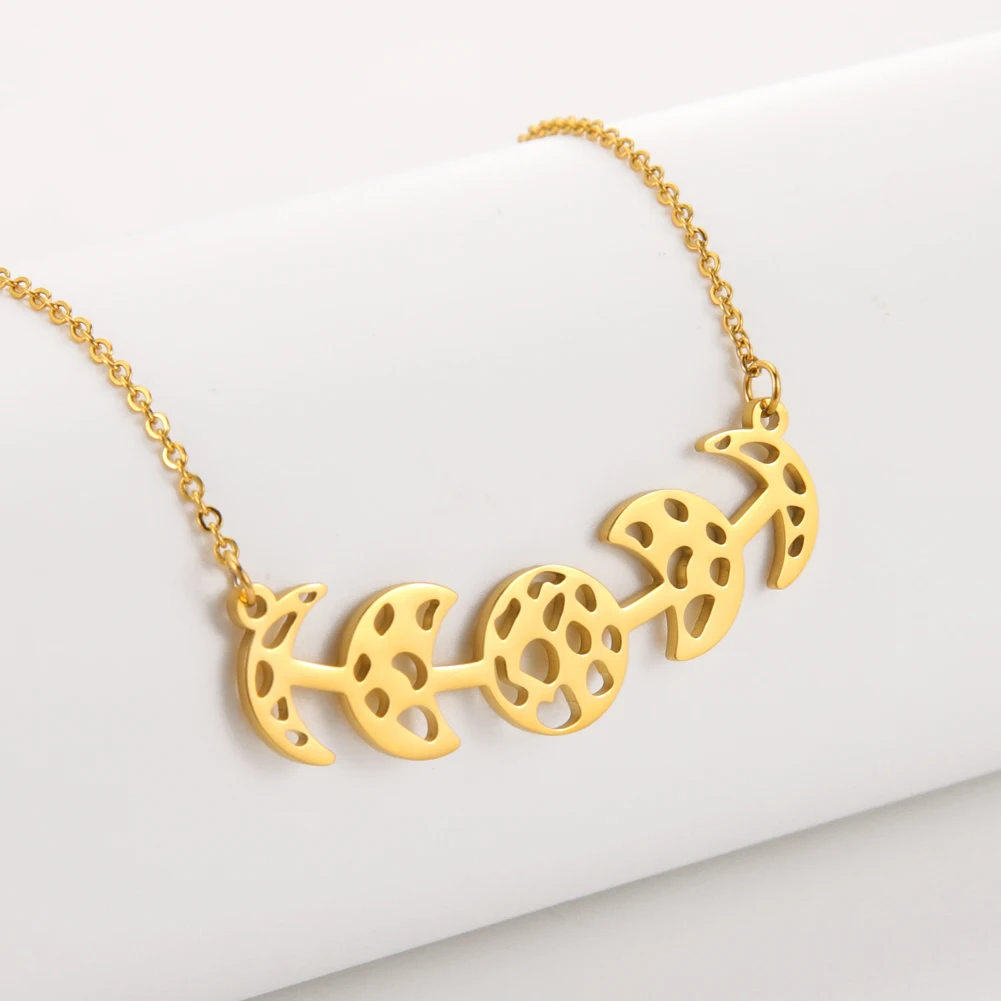 

Модное ожерелье COOLTIME с подвеской в виде полумесяца для женщин милая цепочка из нержавеющей стали золотого цвета ожерелье ювелирные изделия...