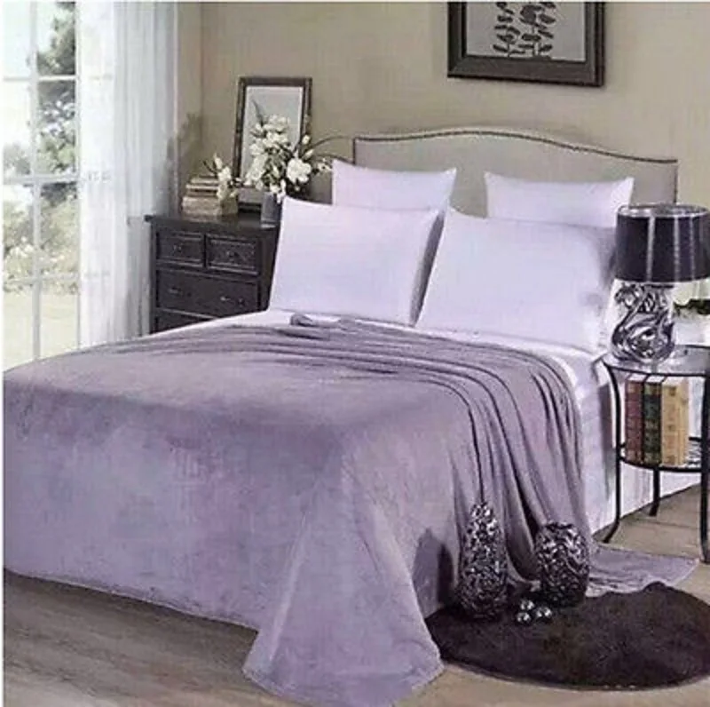 Новое суперкоралловое Флисовое одеяло мягкое однотонное Фланелевое теплое