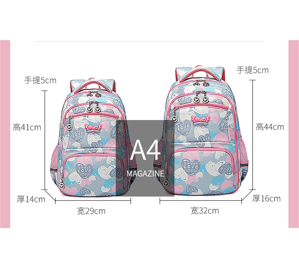 School Bags for Girls Cute Geometric Print Children Primary School Backpack Kids Satchel Bookbags Mochila Escolar