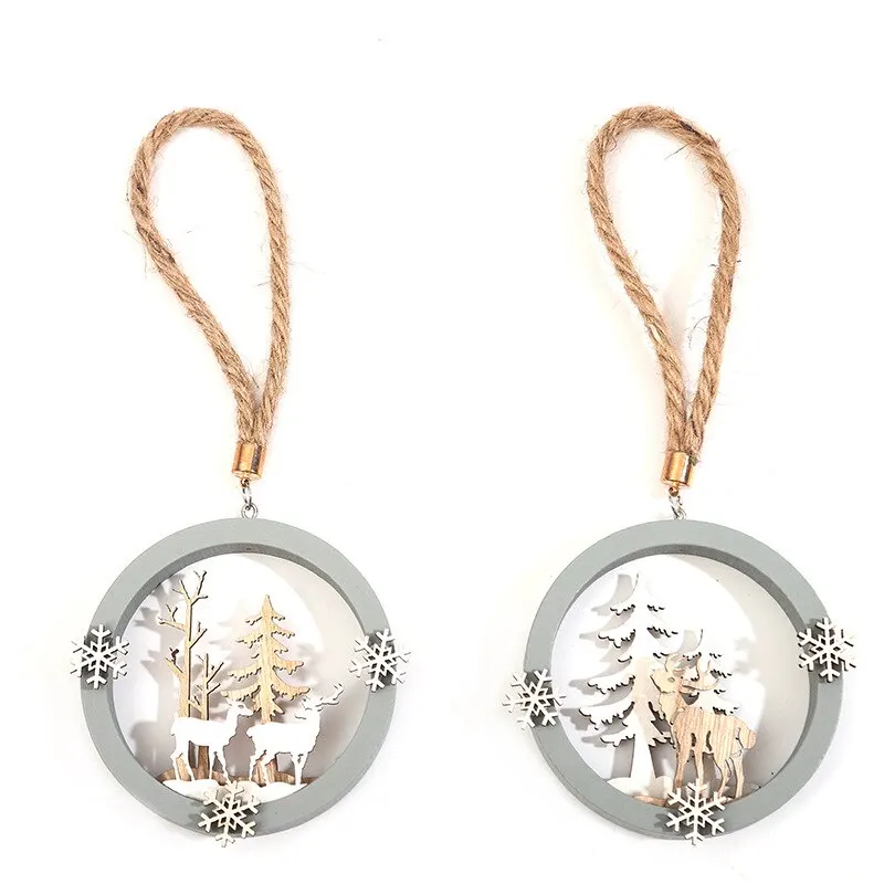 

Зецзо®Искусственная креативная 3D подвеска в виде куклы лося, украшения для рождественской елки, Деревянные Подвески, поделки