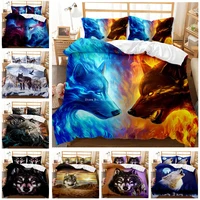 ethnic style animal wolf bedding set 23 piece king queen size down bed cover pillowcase bedroom decoration home textile