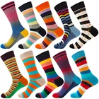 Осенние носки, полосатые мужские носки, женские носки, разноцветные уличные индивидуальные носки в стиле хип-хоп, мужские носки, зимние носки