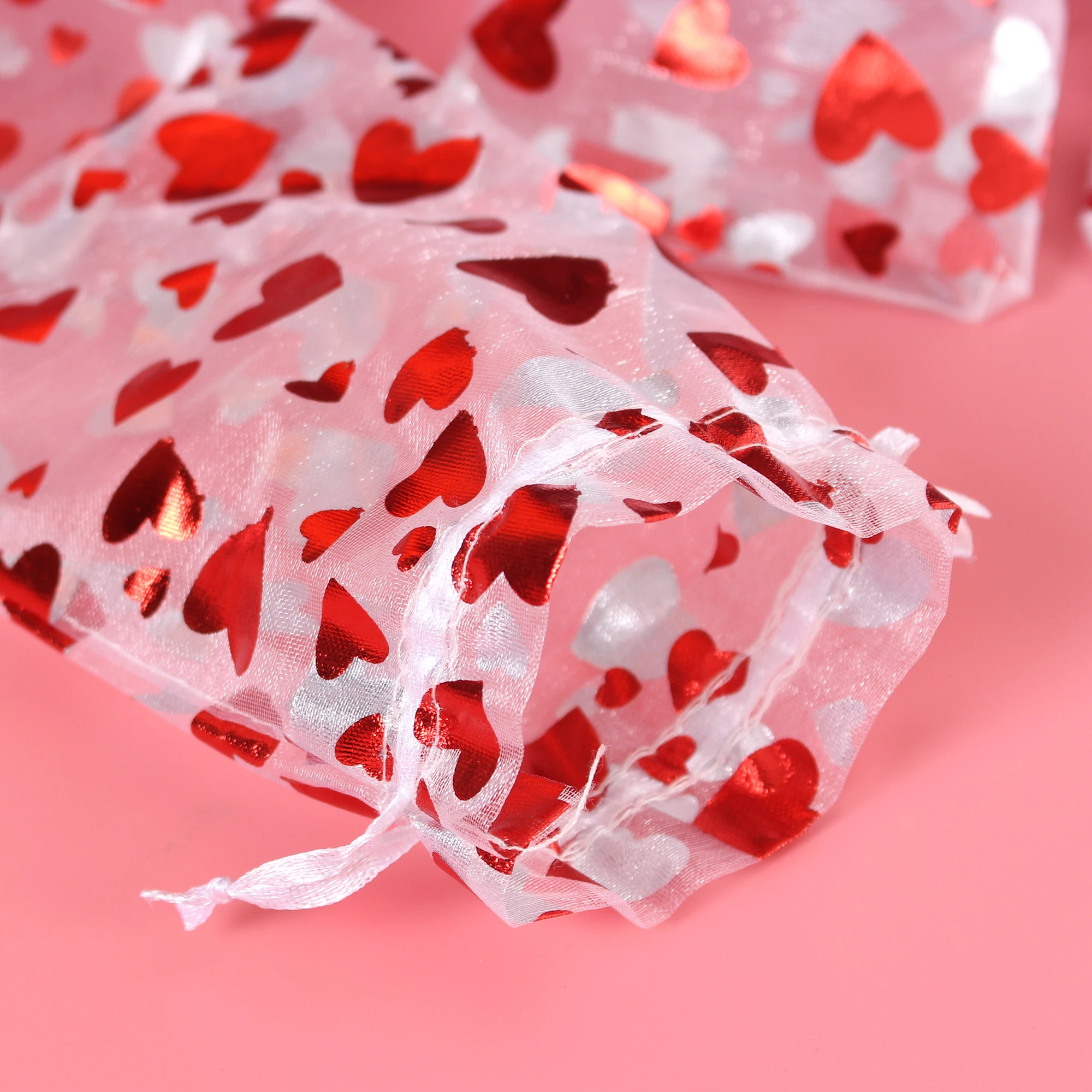 

100pcs Organza Bundle Mesh Bag Jewelry Packaging Gift Candy Goodie Packing Favors Pouches Drawable Bags Mother's Day