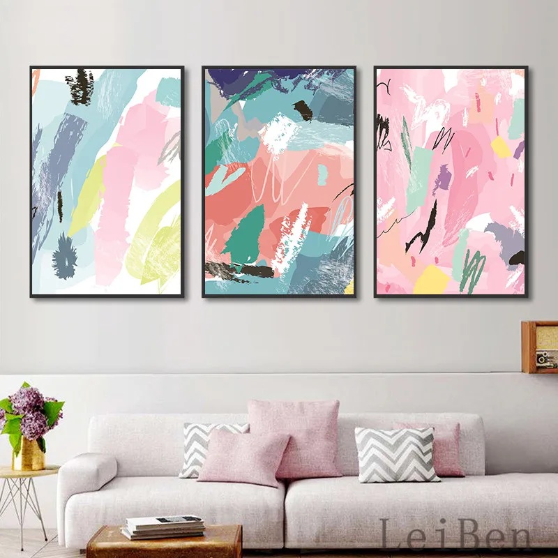 Абстрактные креативные граффити скандинавские простые цветные заплатки постер