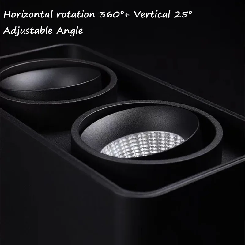 

7 W 12W 15W 20W Adjustable Angle Downlight Without Main Light Square Single And Double Head Lamp Led Spotlight