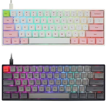 gk61x gk61 60% mechanical keyboard rgb switch led hot swapping socket type c pcb case with split spacebar software program