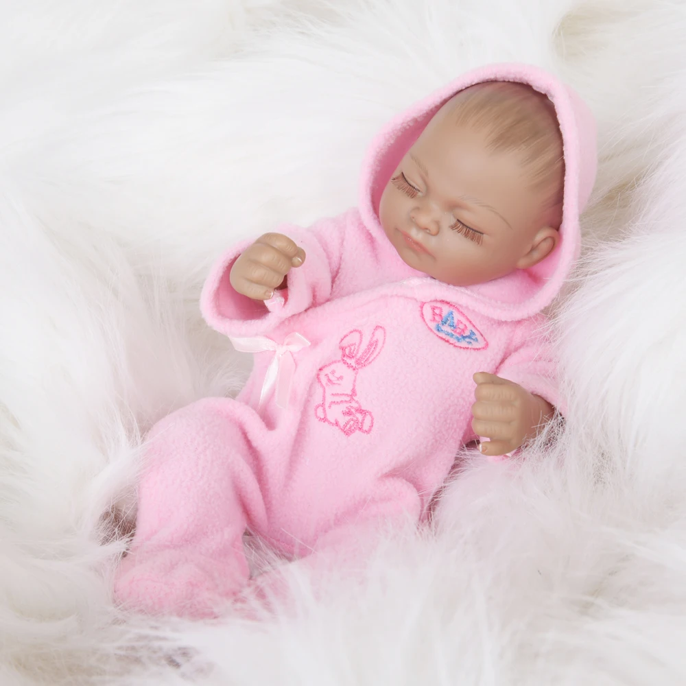Реалистичные куклы Bebe Reborn цельные силиконовые крошечные спящие для