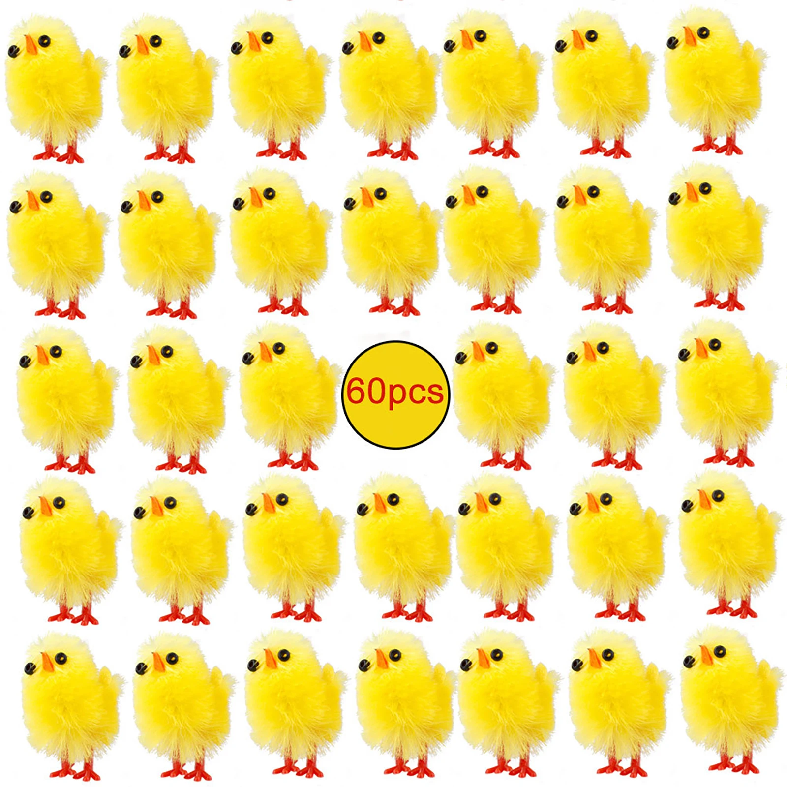 

Chenille Chicks Party Supplies Mini For Festive Celebration 60 Pcs/set Yellow DIY 60PCS Easter Decorations