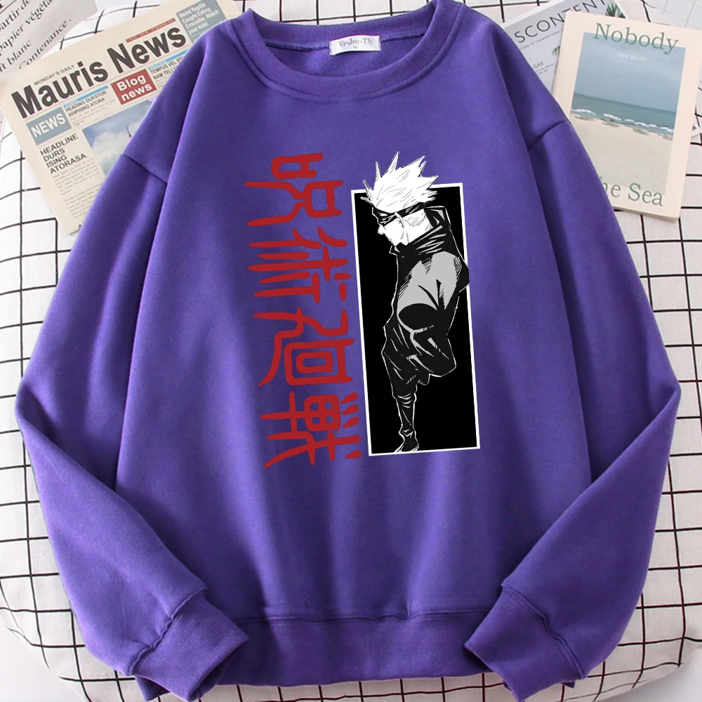 

Jujutsu Kaisen Anime Print Hoodie Creative Casual Tracksuit Male Vintage Funny Streetwear Oversized Loose Sweatshirt For Men