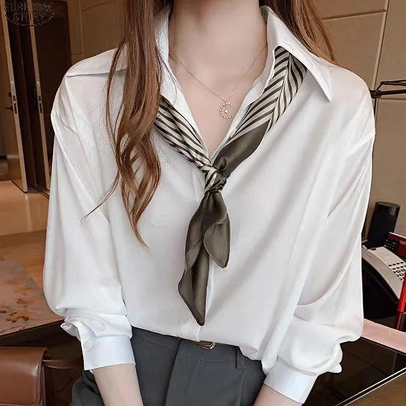 Blusas Mujer 2021 Весна размера плюс для женщин топы и блузка Однотонная рубашка с