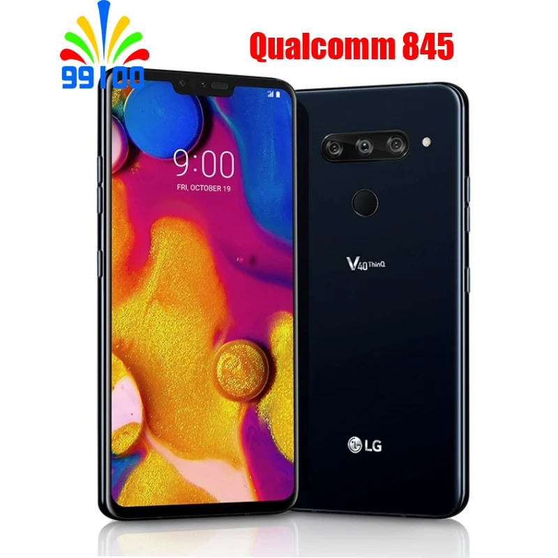 Восстановленный разблокированный двухсимочный LG V40 ThinQ 6 4 дюймов V405EBW ГБ + 128 Гб/64