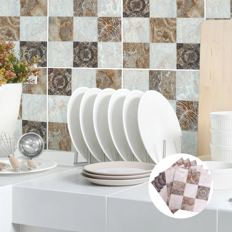 

6pc/set 3D Wall Sticker Self-adhesive Wallpaper Panel Home Decoration Living Room Bedroom Decoration Bathroom Brick Wall Sticker