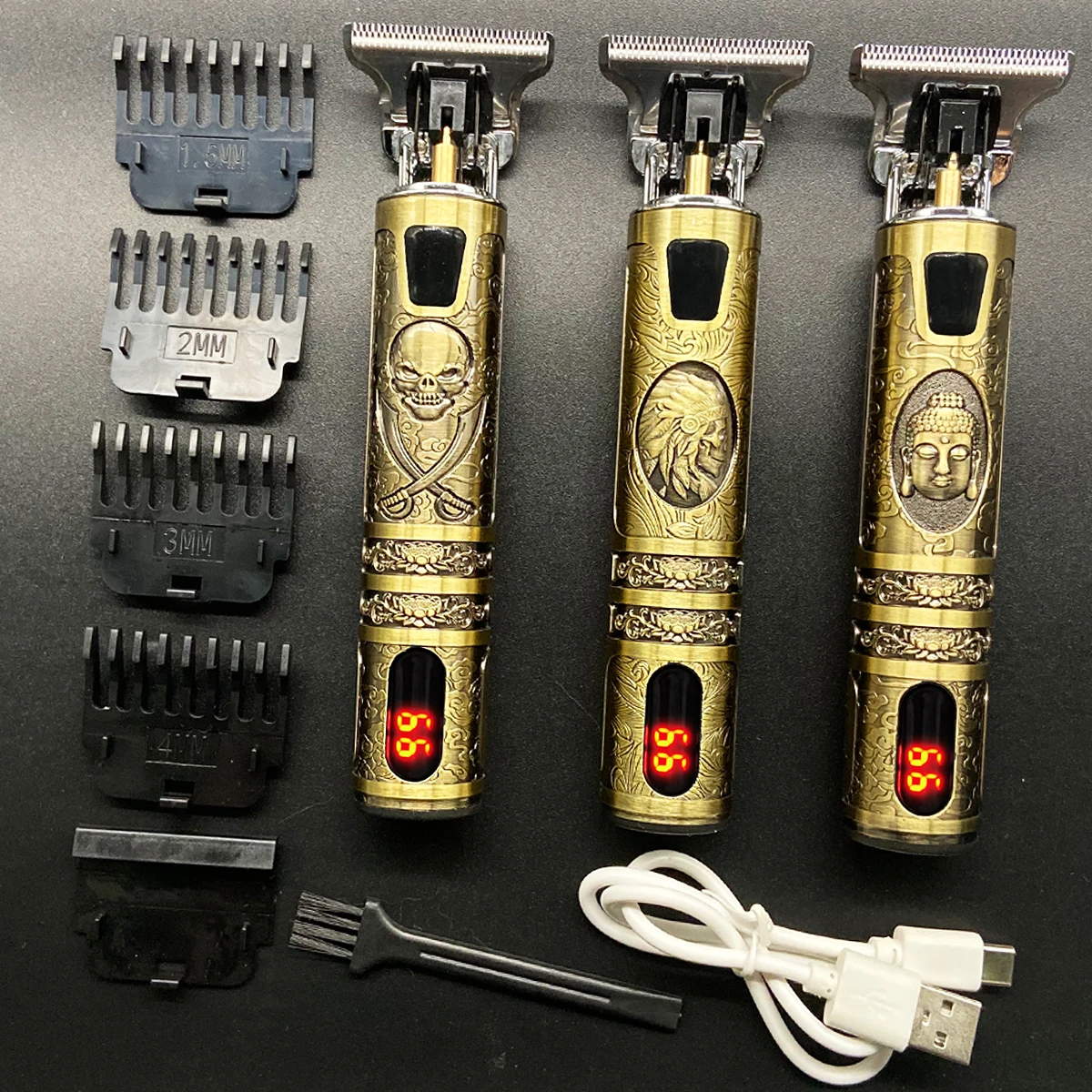 Триммер для бороды с жк экраном 2021 машинка стрижки волос беспроводная триммер