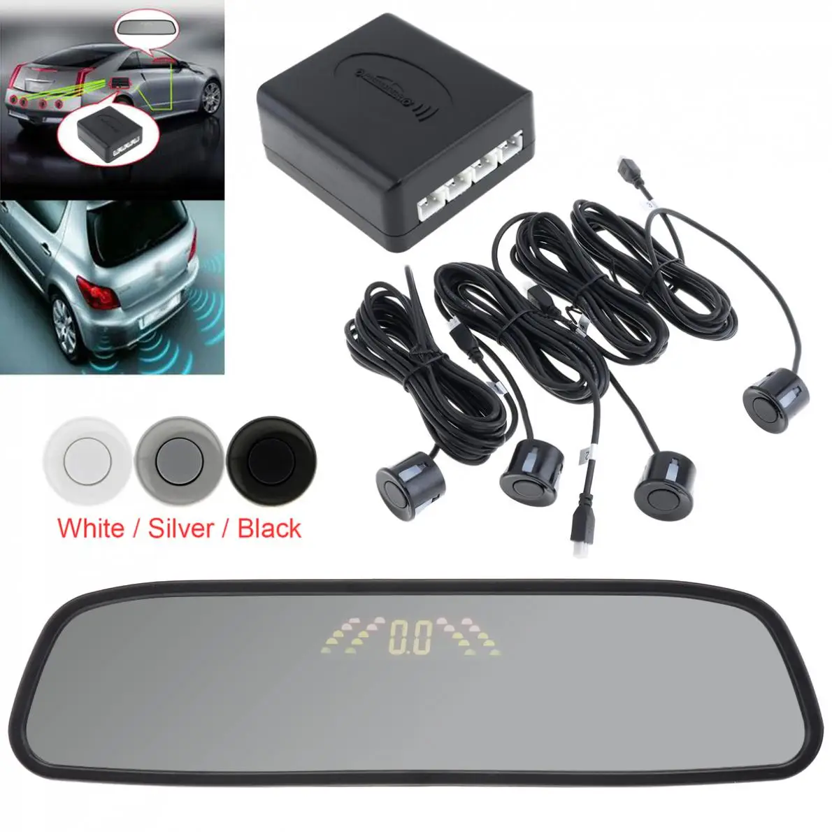 Многофункциональный автомобильный парковочный датчик заднего хода с 4