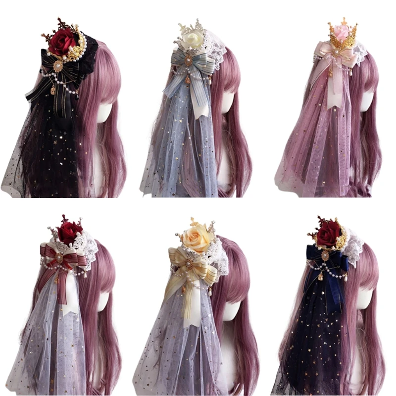 

Women's Hairwear Female Sweet Pearl Hair Clip Cute Barrette Hairpin Hair Accessories with Hanamaru for Girls Tea Party