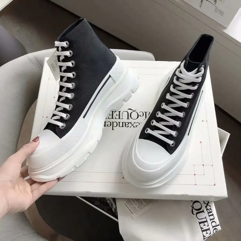 

Luxury brand women's canvas vulcanized shoes increased thick-soled white shoes high and low top sneakers women's shoes