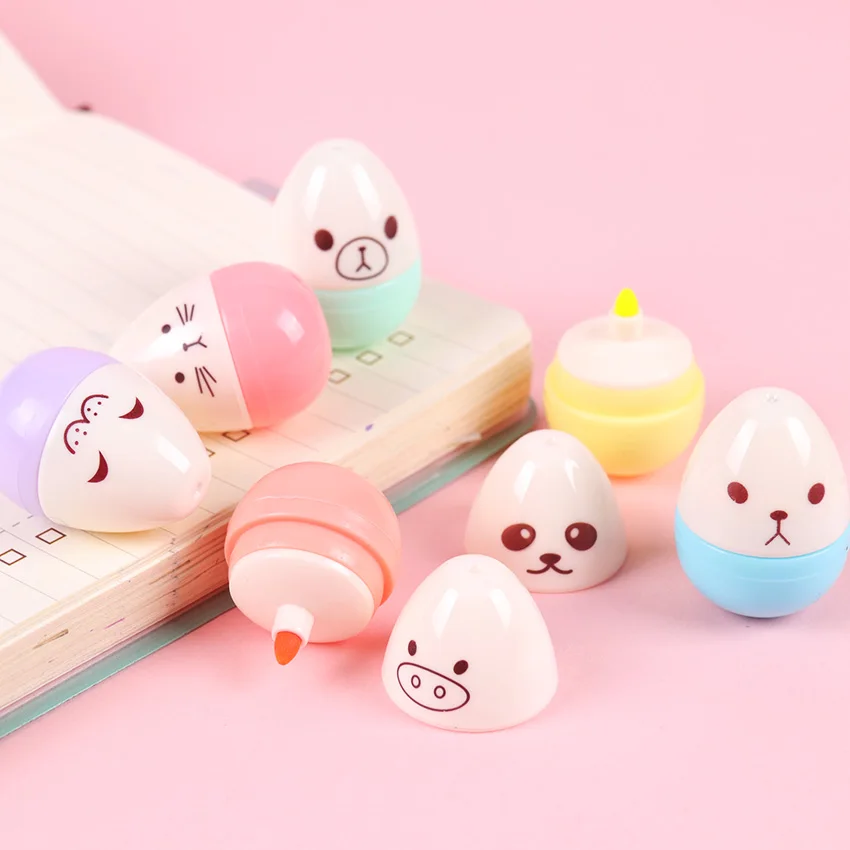 Милая Мини улыбающаяся Яичница маркер Kawaii Дети студенческий офис граффити ручка DIY маркер флуоресцентный ручка 6 шт