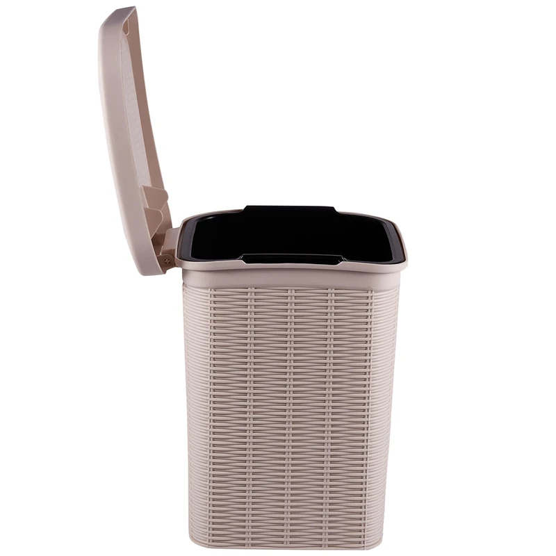 PP ротанговая мусорная корзина нажимной Тип мусорного ящика пластиковая для
