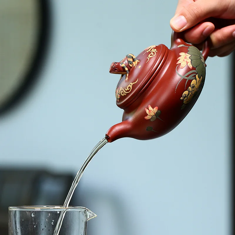 

Teapot Yixing origin Tea Set Handmade lotus pond moon tea pot shop