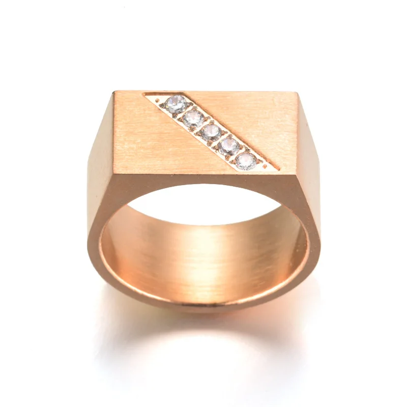 Мужские кольца перстни из нержавеющей стали обручальные с гравировкой розового