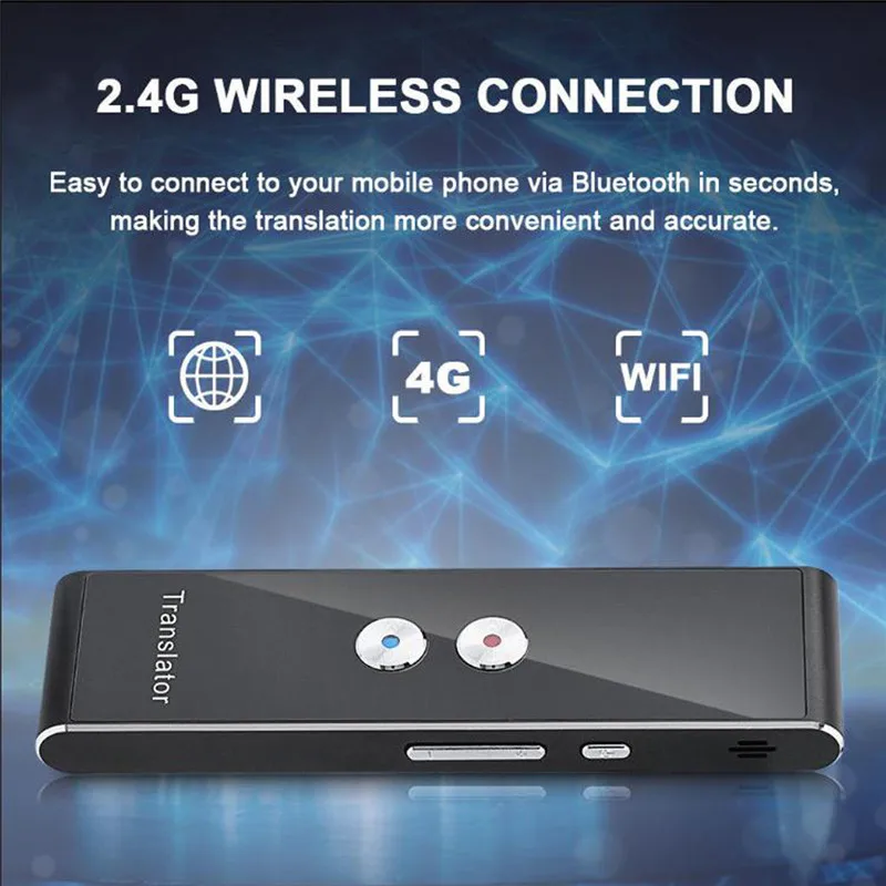 Многоязычный портативный Smart Voice T8 переводчик двусторонний в режиме реального времени перевод 40+ для людей