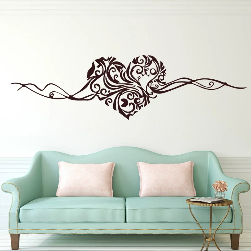 Настенная Наклейка в форме сердца для гостиной украшение съемная виниловая