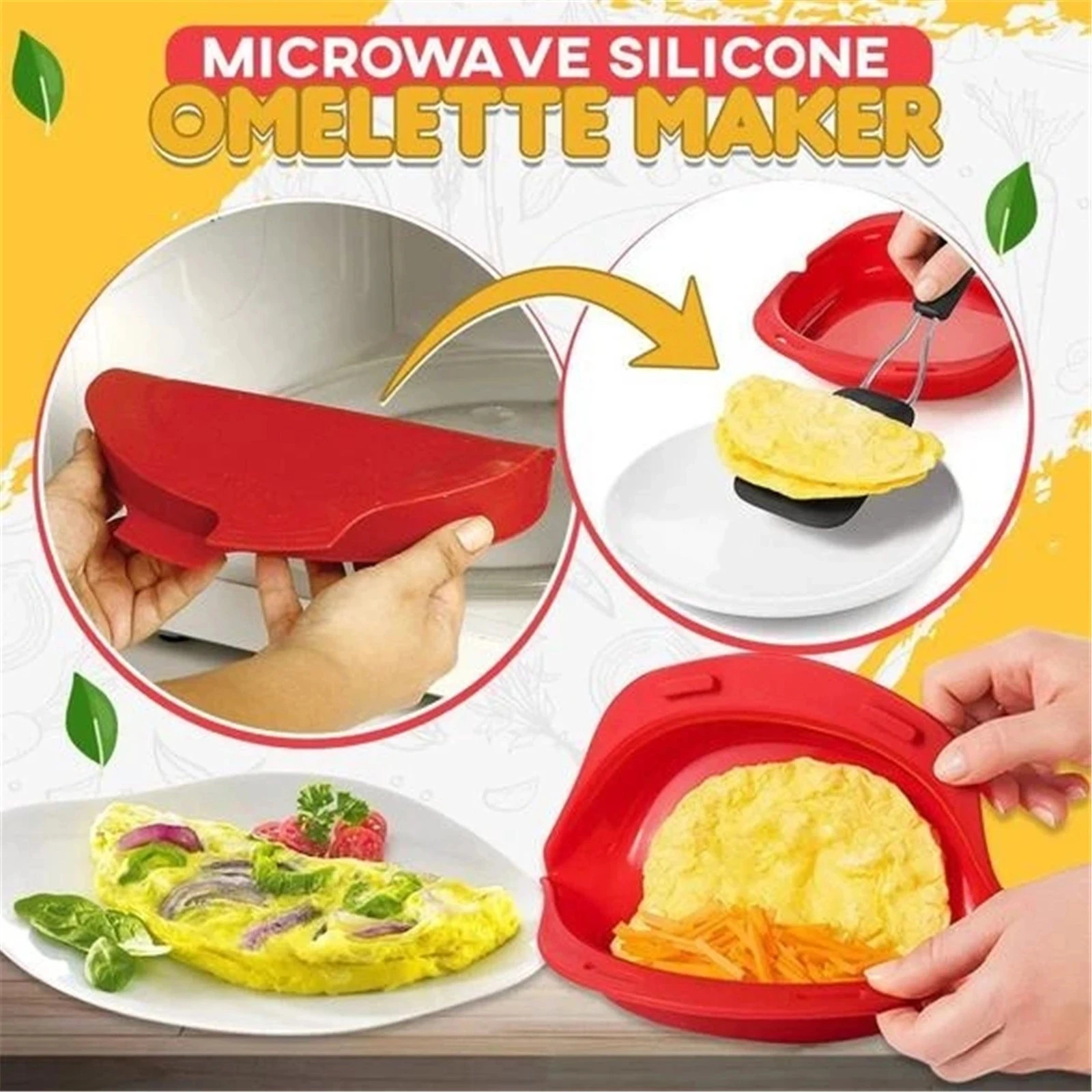Microwave Oven Silicone Omelette Mold Tool Egg Poacher Poaching Baking Fried Egg Mold Kitchen Steamer Tools Cooking Gadgets