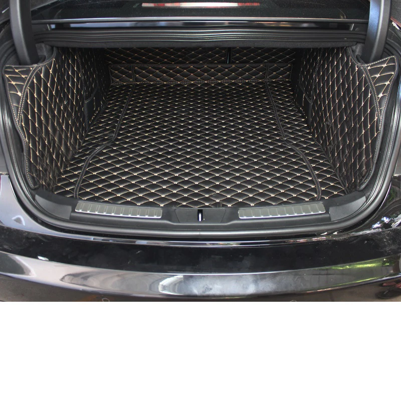 

leather car trunk mat for lincoln continental 2017 2018 2019 2020 2021 cargo liner interior accessories rear boot auto luggage