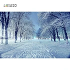 Laeacco зимние фоны пейзаж лес Деревья Снег дорога пейзаж Фотография фоны детский душ Фотофон фотосессия
