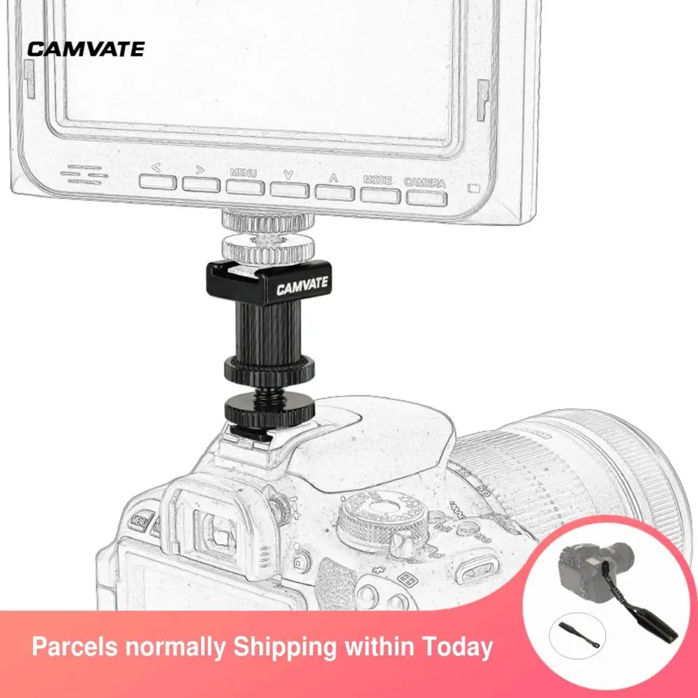 

CAMVATE Removable Quick release Double-ended Cold Shoe Mount Bracket Adapter For Monitor,Video Light,Flash,Microphone Mounting
